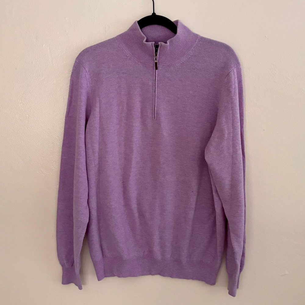 Saks Fifth Avenue lavender Cashmere Sweater with zipper